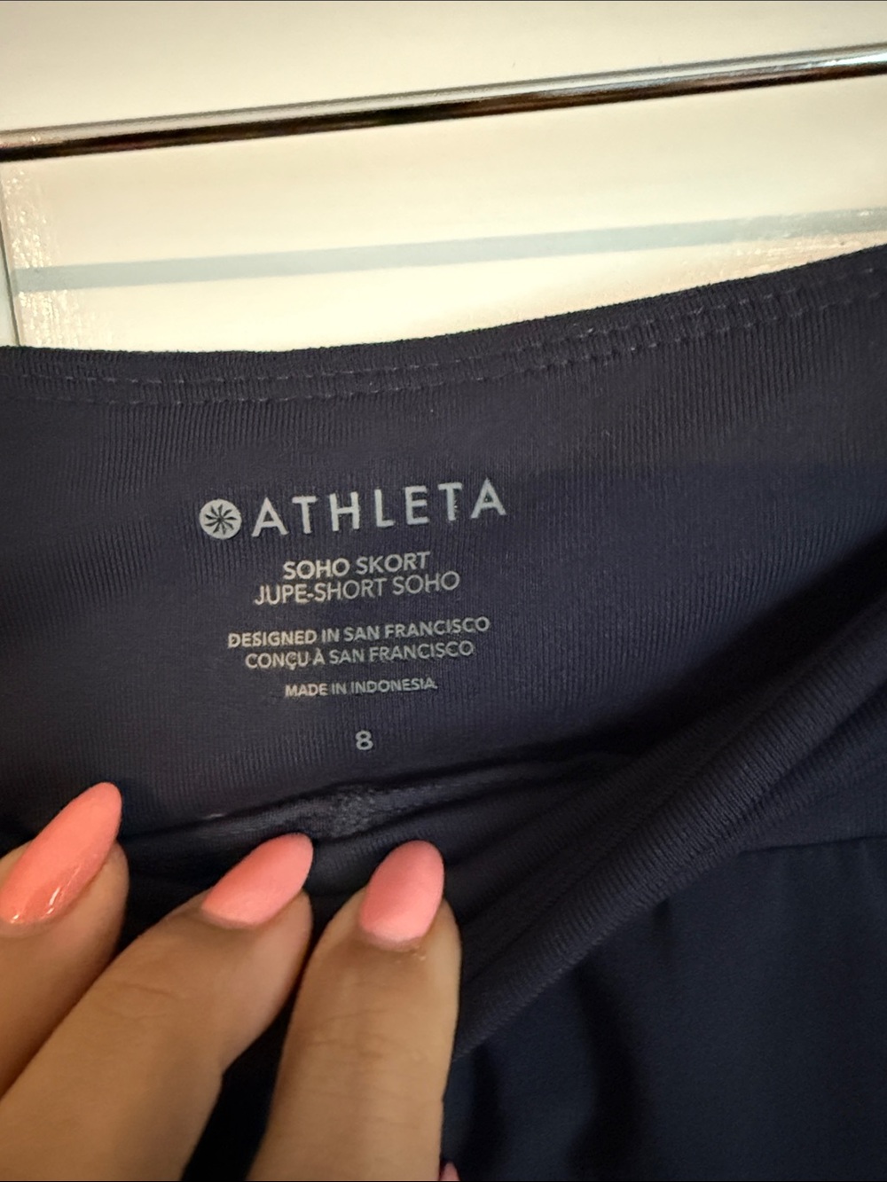 Athleta Navy Soho Skort with Built-In Shorts - Picture 2 of 4